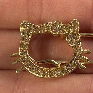 Hello Kitty Gold Tone Rhinestone Pin